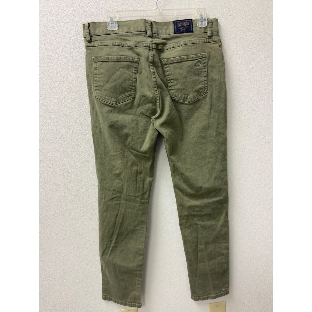 Brooks Brothers Slim Fit Pants Mens 34x32 Olive Green 5-Pocket Chino Preppy - Picture 2 of 7